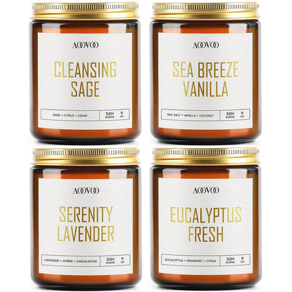 Scented Candles - 4PC Candle Set, 36 Oz Soy Candles1