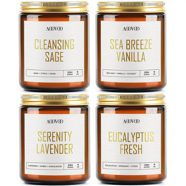 Scented Candles - 4PC Candle Set, 36 Oz Soy Candles1