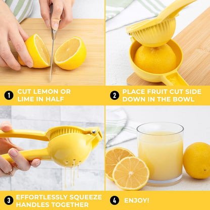 Metal Lemon Squeezer - Handheld Lemon Juicer Squeezer - Easy to Use Citrus Juicer - Manual Press for Extracting the Most Juice Possible - Extracts Every Last Drop5