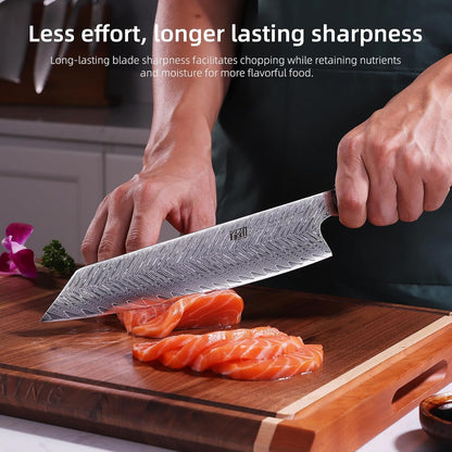 9 Inch Kiritsuke Knife, Versatile Japanese Chef Knife, Premium AUS-10 Damascus Steel Blade, Professional Kitchen Essential (Samurai Series)4