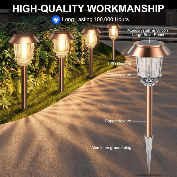 Solar Pathway Lights Outdoor, 6 Pack Solar Light Outdoor Waterproof4