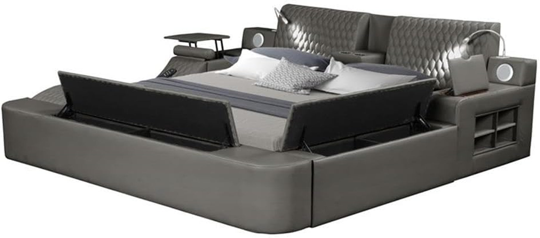 smart-multifunctional-queen-size-bed-wood-frame-gray-upholstery-massage-chaise-usb-charging-storage-drawers-led-lights-bluetooth-speakers-modern-design-for-bedroom-comfort-and