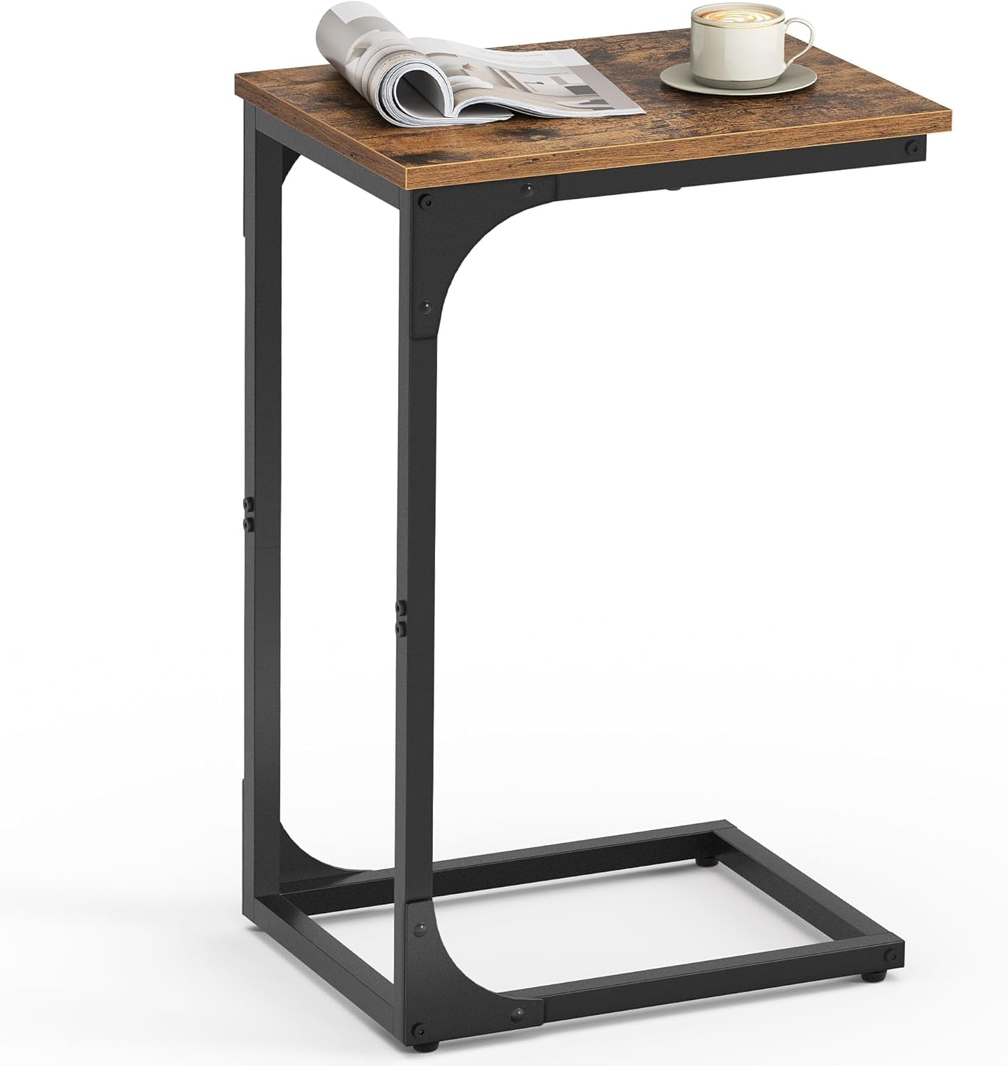 vasagle-c-shaped-end-table-small-sofa-side-table-with-metal-frame-for-couch-living-room-bedroom-bedside-rustic-brown-and-black-barnet-collection-ulet350b01
