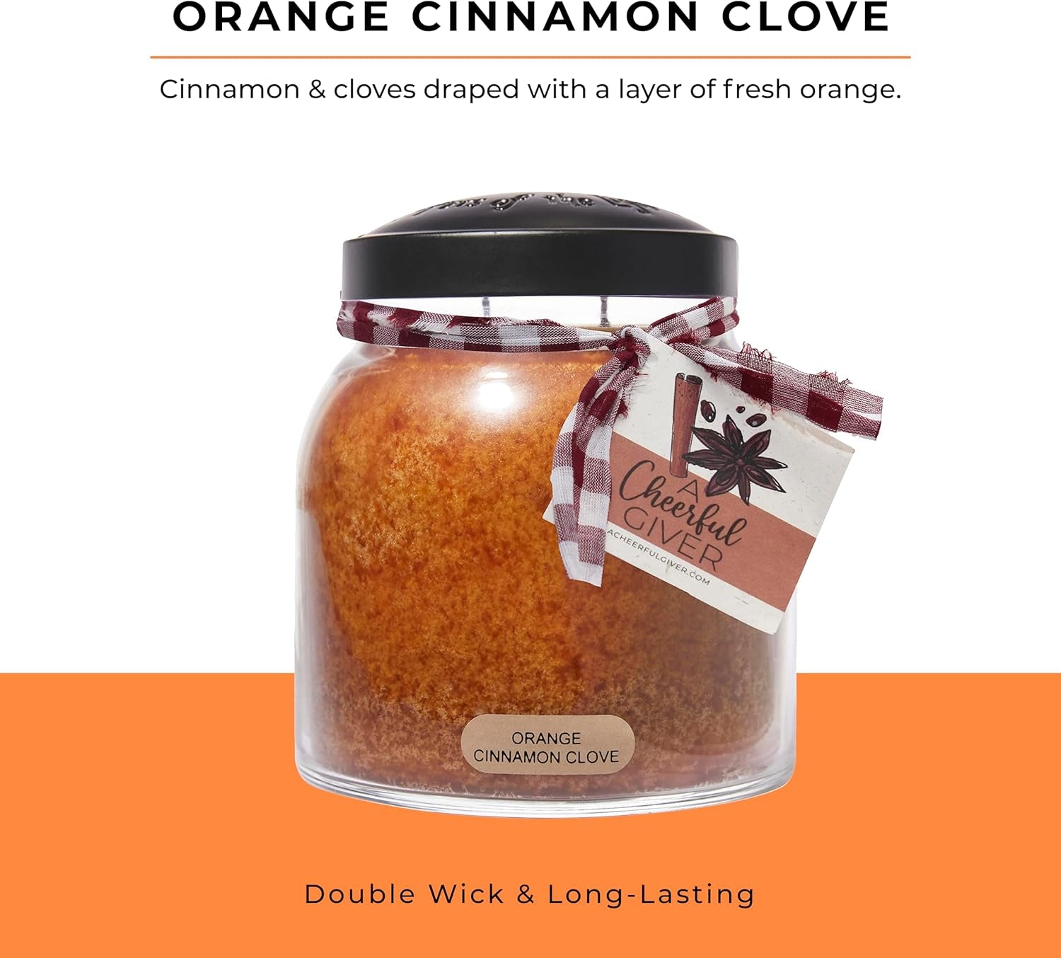 orange-cinnamon-clove-34oz-papa-scented-candle-jar-with-lid-keepers-of-the-light-155-hours-of-burn-time-gift-for-women-orange