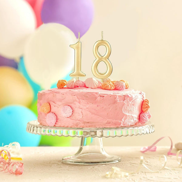 28 PCS Number Birthday Candles Champagne Cake Number Candles7