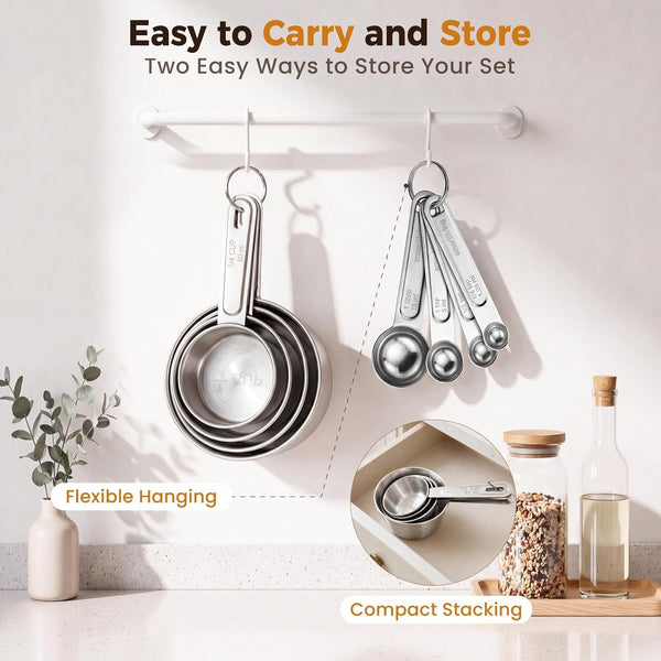 11 PCS Measuring Cups and Spoons Set with Funnel & Mini Spoons for Baking7