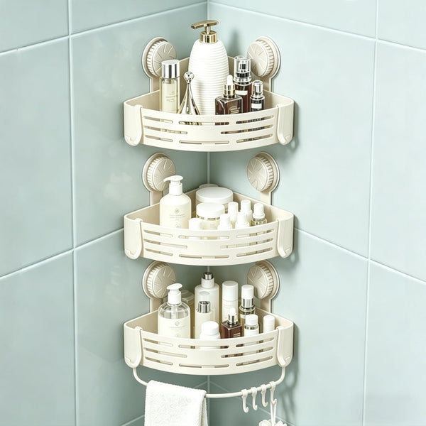 3 Pack Corner Shower Caddy Organizer Space-Saving Shelves1