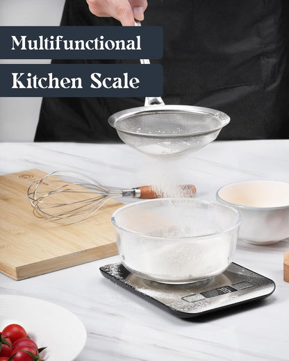 Food Scale, Digital Kitchen Scale with Grams & Ounces Units, 11Lb | Digital Scale with 6 Units, LCD Display and Tare Function, Compact Design for Baking, Cooking, Meal Prep, 304 Stainless Steel6