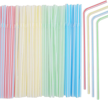 200 Pcs Plastic Straws Disposable -Straws Drinking Plastic -8.8Inch Long Bendy Straws -Flexible Bendable Drinking Straw1