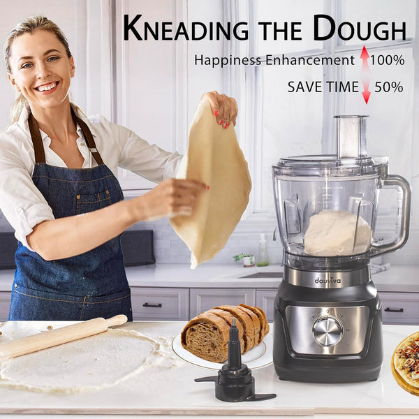 8-Cup Food Processor & Blender Combo, 1000W All-In-One Kitchen Blender for Ice Crushing, Smoothies & Dough, 24Oz To-Go Cup, French Fry Cutter, Dishwasher Safe, Black3