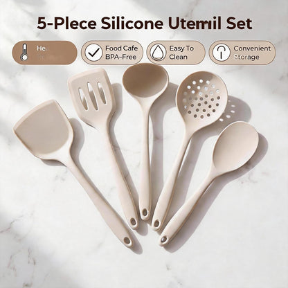 5 Piece Cooking Utensils Set, Cream7