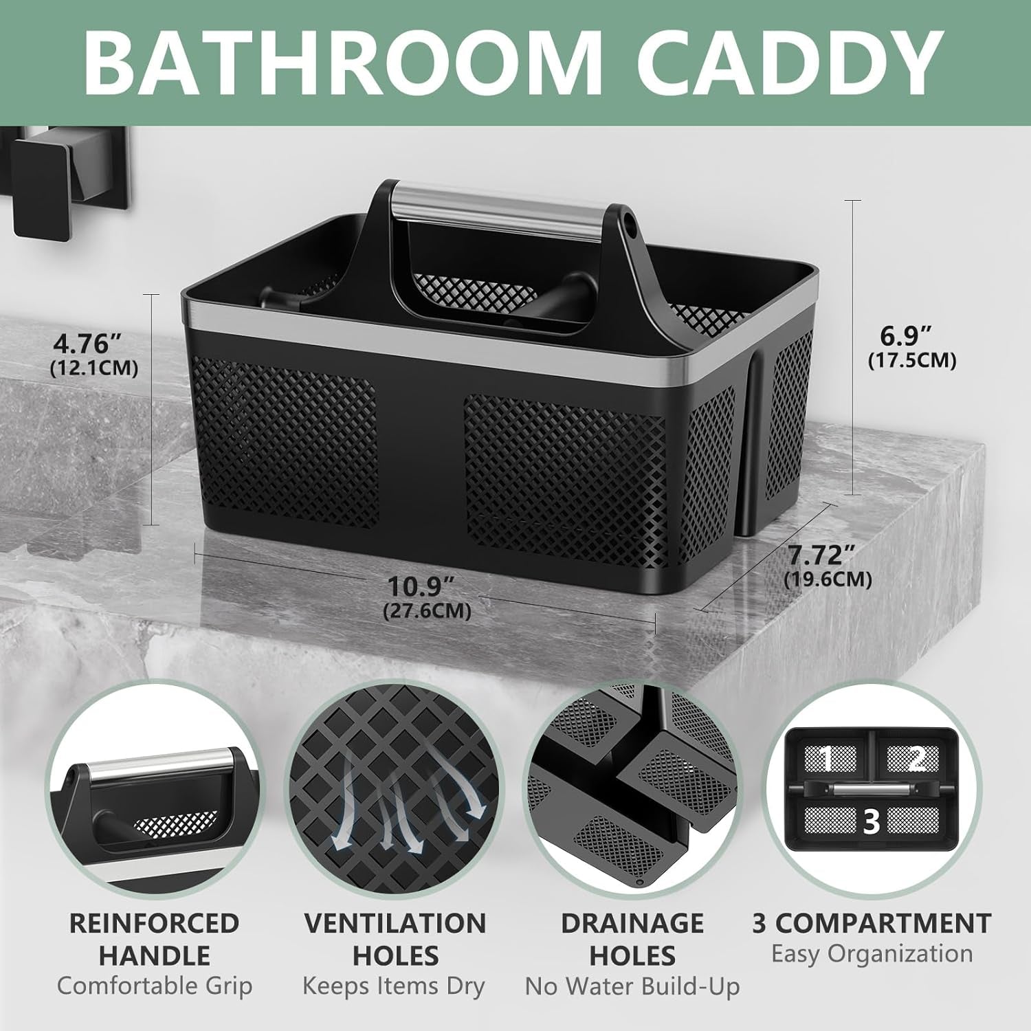 black-shower-caddy-portable-plastic-bathroom-caddy-organizer-with-handle-and-holes-cleaning-caddy-hard-shower-basket-storage-tote-for-toiletry-college-dorm-room-essentials-for-men