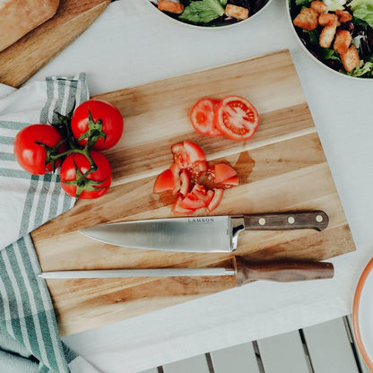 Premier Forged 8" Chef'S Knife, Hi-Carbon Stainless Steel Blade, Triple Riveted for Balance, Ideal for Dicing, Slicing & Chopping, Kitchen Knives - Walnut Handle7