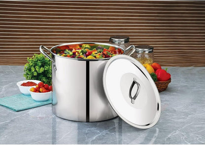 Stainless Steel Stock Pot with Lid, 8-Quart, Stay-Cool Riveted Handles, 10 X 12 Inch2