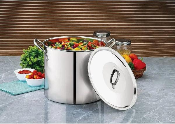 Stainless Steel Stock Pot with Lid, 8-Quart, Stay-Cool Riveted Handles, 10 X 12 Inch2