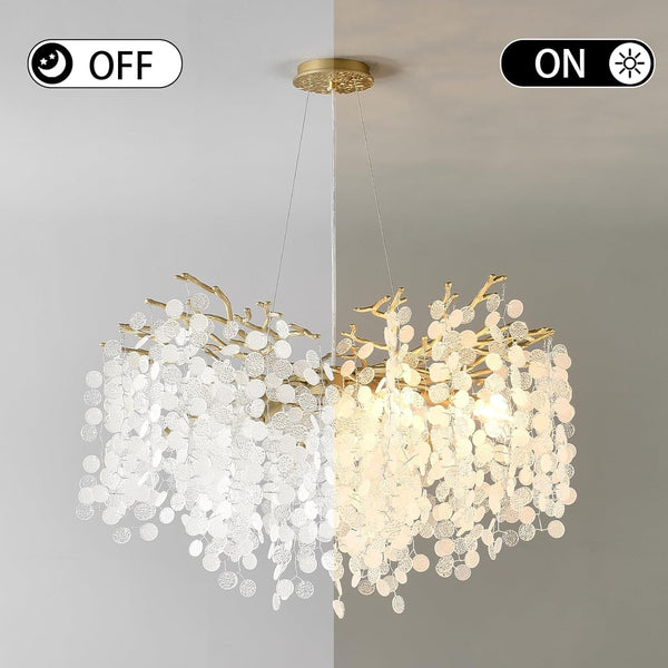 32 Inch Gold Crystal Chandelier 10-Light Modern Dining Room Chandelier3