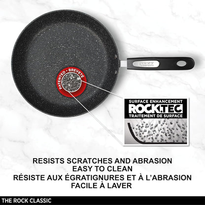 the Rock 26 Cm (10") Non-Stick Fry Pan, Durable Forged Aluminum | Rock.Tec Non-Stick Technology. 3X Better Release. Even Heating. Never Warps. Gas, Electric, Ceramic, Halogen.5