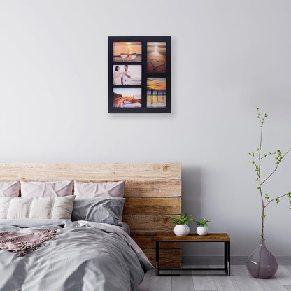 4X6 5-Opening Collage Picture Frame Black Wood2