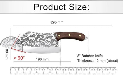 Meat Cleaver,Cleaver Knife 8 Inch ABS Handle Butcher Knife Sharp Professional Chef Knife Cleaver Handmade Forged Steel Kitchen Knives Utility Cooking Tools, LAMAJIGA58442