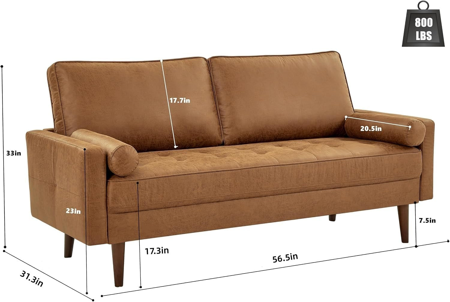 57-loveseat-sofa-couch-mid-century-modern-faux-leather-couch-brown
