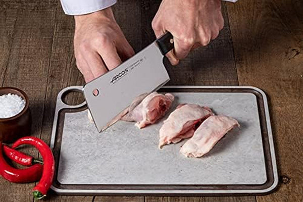 Cleaver Knife 6 Inch Nitrum Stainless Steel and 160 Mm Blade. 477 Gr. Professional Knife for Boning. Ergonomic Polyoxymethylene POM Handle. Series Universal. Color Black8