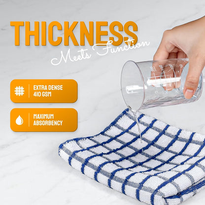 Premium Dish Towels for Kitchen, 8 Pack, 16X26 - 100% Cotton Kitchen Towels with Hanging Loop, Ultra Absorbent and Thick 410 GSM, Multicolor3