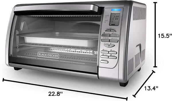 Black+Decker Countertop Convection Toaster Oven, 8 One-Touch Cooking Functions, Stainless Steel10
