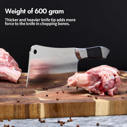 Heavy Duty Stainless Steel Bone Cleaver Knife for Home Chopping Bones2