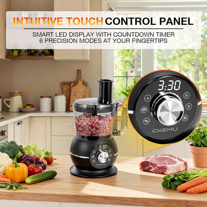 12 Cup Smart Food Processor, Electric Food Chopper | French-Fry Slicing Shredding Chopping Kneading Cutter, Meat Vegetable Fries Cheese Meat & Veggie Prep3
