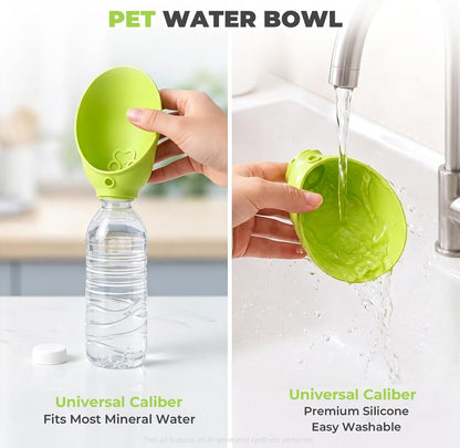 Dog Portable Water Bottle,Foldable Dog Water Bowl for Walks，Green5