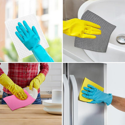Swedish Dishcloths for Kitchen-10Pk, Reusable Paper Towels 7" X 6" | Absorbent Sponge Dish Cloth, Dish Rags for Washing Dishes, Swedish Dish Towels for Home, Kitchen, Glasses Wipes7