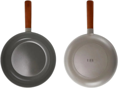 FIKA Nonstick 10-Inch Stir Fry Wok with Wood Handle, Healthy Cooking Induction Compatible Cookware for All Stovetops, Kitchen Essential Nonstick Ceramic Coating Skillet, Made in Korea ( 26Cm Wok )3