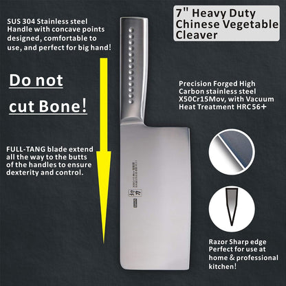 Meat Cleaver, MATTSTONE HILL 7 Inch Chinese Cleaver Knife - Vegetable Cleaver, Asian Chef Knife, German Steel, 304 Stainless Steel Handle2