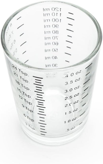Mini Multi-Purpose Liquid and Dry Measuring Shot Glass, Set of 2, 4-Ounce Cups, Clear, Small2