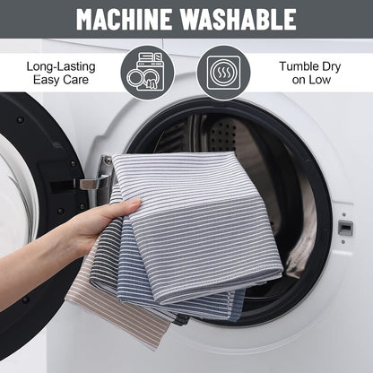 Premium 100% Cotton Kitchen Towels 18"X28", 6 Pack, Grey | Large Kitchen Hand Towels, Soft and Absorbent Tea Towel, Dish Towels with Hanging Loops8
