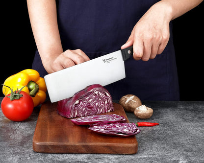 7.5-Inch Chef Knife Santoku – Full Tang Razor-Sharp High Carbon Stainless Steel Blade – Hollow Grind Edge – Ergonomic Grip Handle – Professional Kitchen Knife, Black4