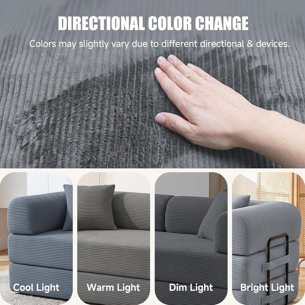 79" Boneless Couch for Living Room,Convertible Futon Sleeper Sofa Bed9