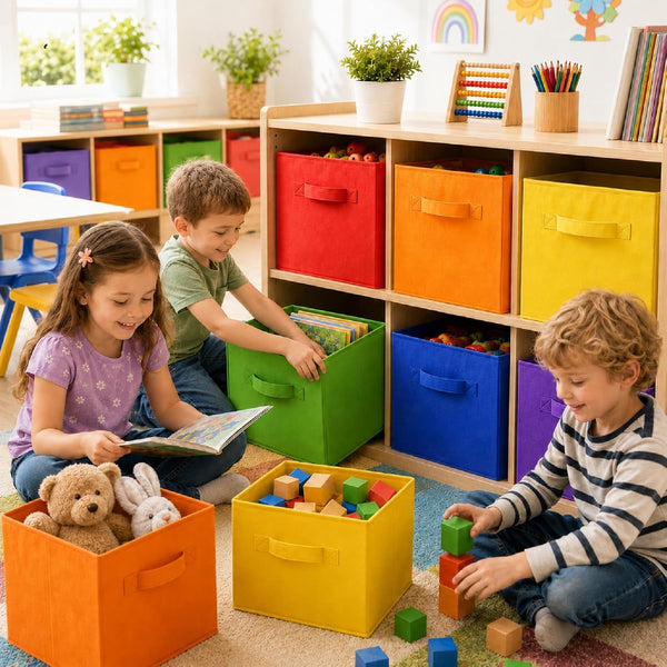 12 Pcs Cube Storage Bin Rainbow 10.5''X10.5''X11'' Storage Cubes4