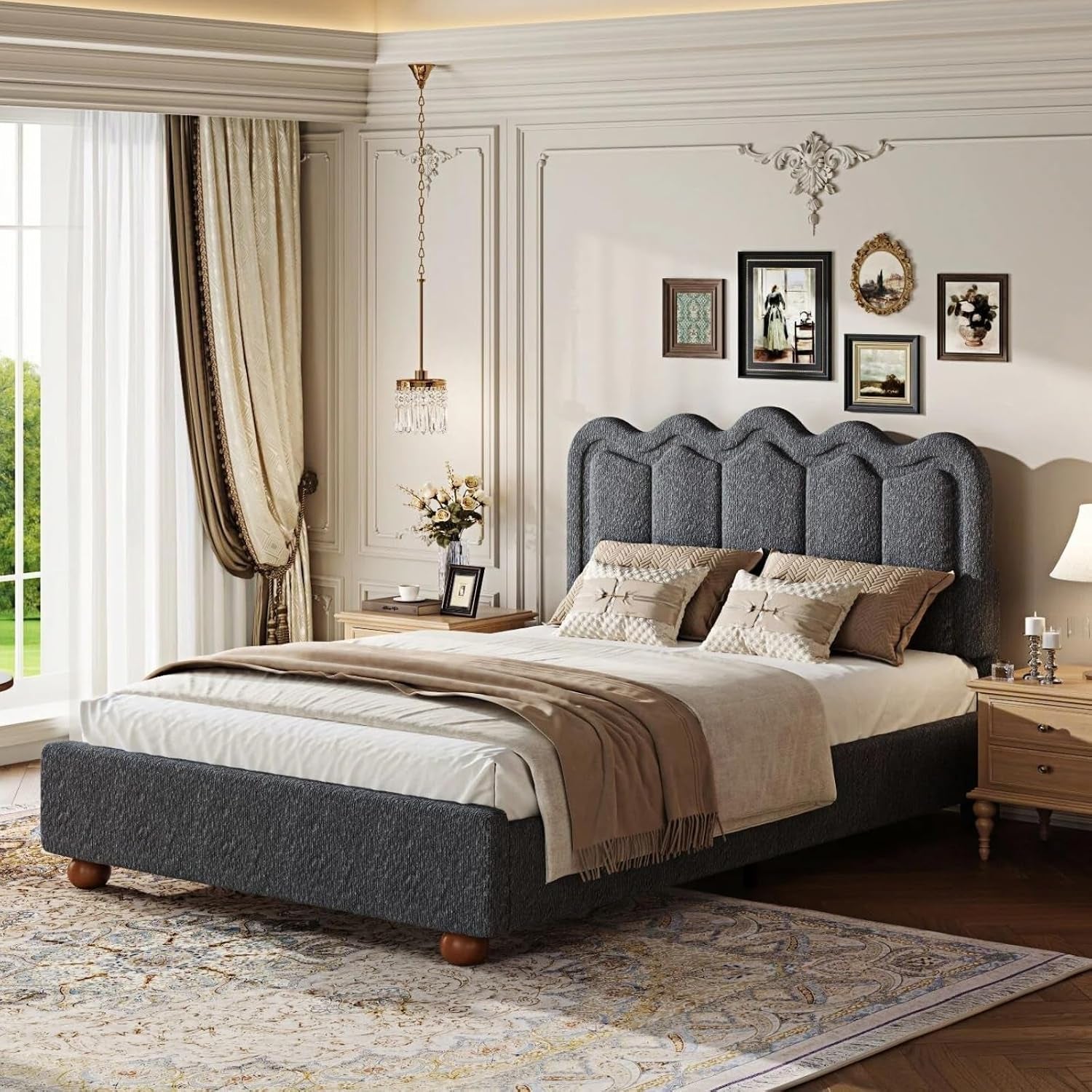 full-size-bed-frame-with-headboard-upholstered-boucle-cloud-bed-frame