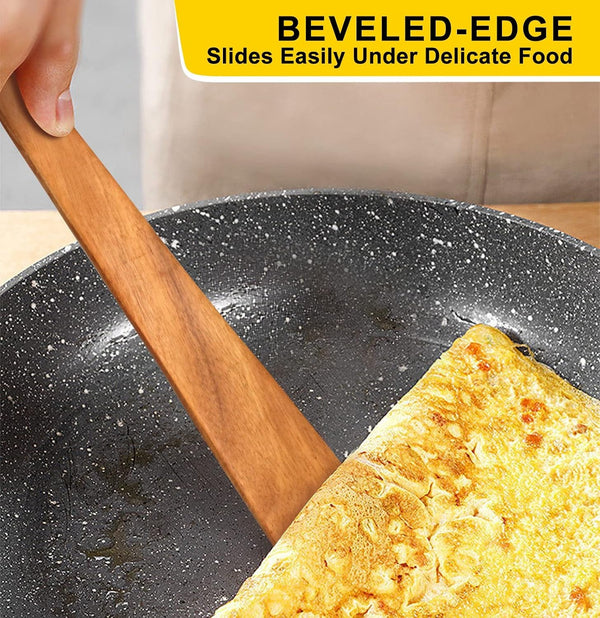 Teak Wooden Spatula for Cooking Spoon Non Toxic Kitchen Utensil Spurtle7