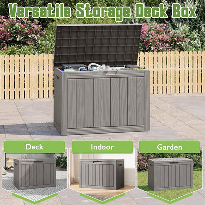 Outdoor Storage Waterproof Deck Box for Patio (45 Gallon, Grey) | Lockable outside Storage Boxes for Cushion, Resin Weatherproof Garden Storage Bin, Package Delivery Box4