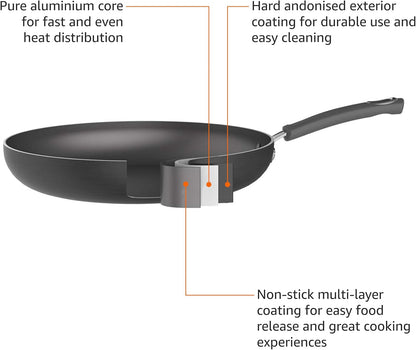 Non-Stick Cookware Set, Pots and Pans with Lids, Hard Anodized Aluminum, Dishwasher Safe, Oven Safe, Black, 12-Piece2
