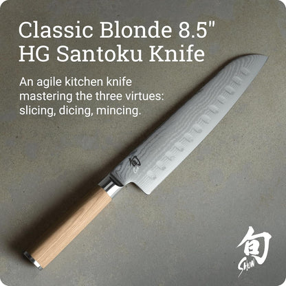Shun Classic Blonde 8.5" Hollow Ground Santoku Knife2