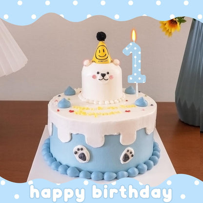 Blue Polka Dot Birthday Number 1 Candle 1St Birthday Decorations Boy4