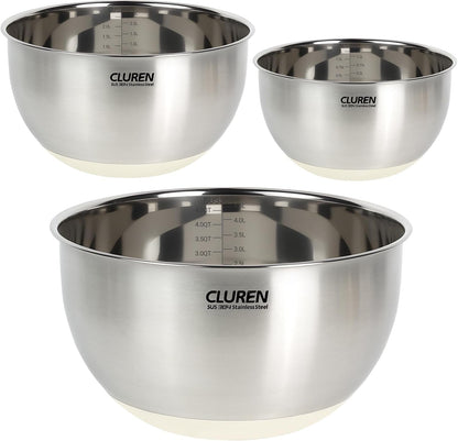 304 Stainless Steel Mixing Bowls Set, 3-Piece (1.5, 3 & 5 QT)1
