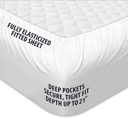 Queen Mattress Topper, Cotton Extra Thick Pillow Top Mattress Pad | 100% Cotton Top Bed Topper Protector, Cooling Mattress Cover for Back Pain, Soft Breathable for Hot Sleeper, White4