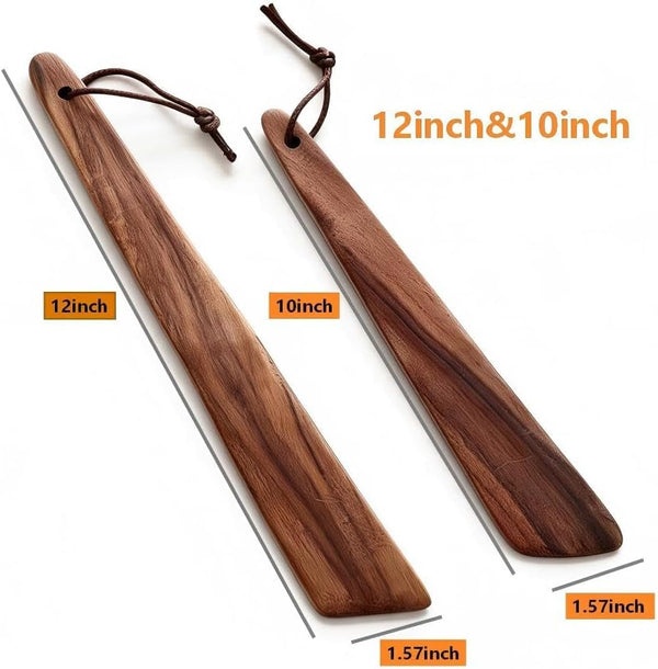 Acacia Wood Spatula Set for Cooking, 12+10 Inch One-Piece Narrow Head Wooden Turner, Non-Stick Safe Kitchen Utensils for Frying, Grilling, Baking, Mixing2