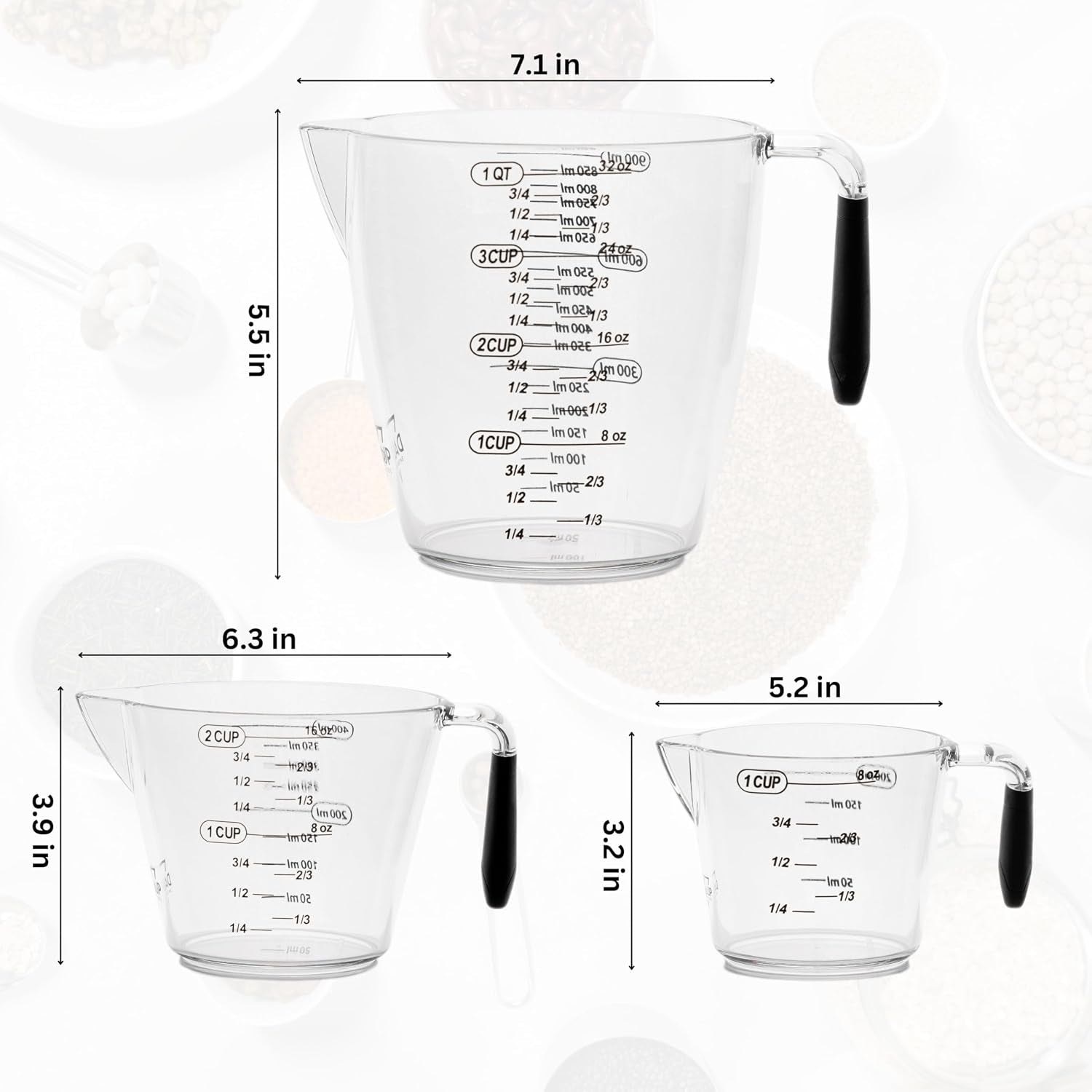 dalup-measuring-cup-set-clear-plastic-liquid-measuring-cups-8-16-32-oz-with-spout-non-slip-handle-3-piece-plastic-measuring-cup-set-for-liquids-dry-ingredients