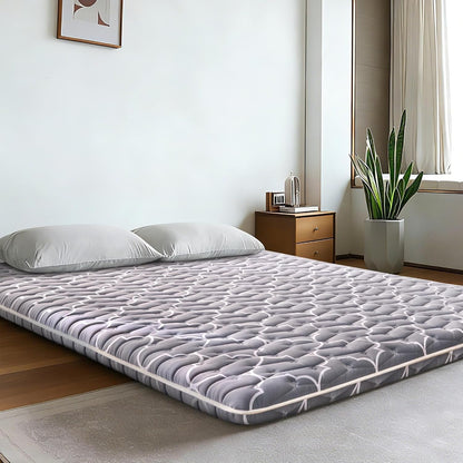 6Th Generation Japanese Floor Futon Mattress - Extra-Thick 9-Layer Modern Futon with 100% High-Density Foam, Portable Floor Mattress Sleeping Pad for Adults, Guest Room, Dormitory, Twin Size (39"X80")7