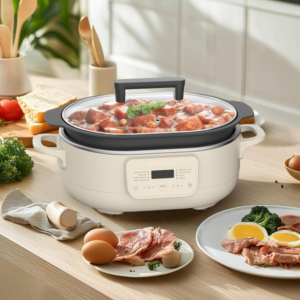 MAGNIFIQUE 6 Quart Multi-Cooker with 8-In-1 Casserole Programmable Slow Cooker, Dutch Oven, Pasta, Nonstick, Oven Safe Pot to 500°F Oatmeal2